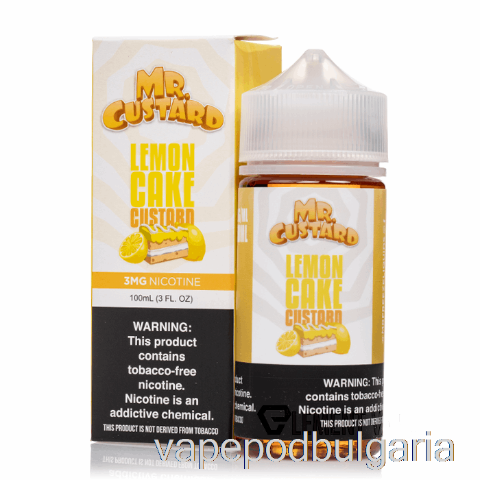 Vape 10000 Дръпки Lemoncake Custard - Mr Custard - 100ml 0mg